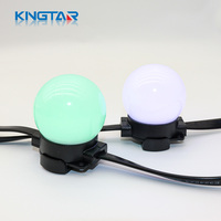 Luces LED de Cadena de Navidad para Exteriores, Resistentes al Agua IP65, con Bombillas de Píxeles de Cobre RGB a Todo Color de 50 mm, 12 V CC