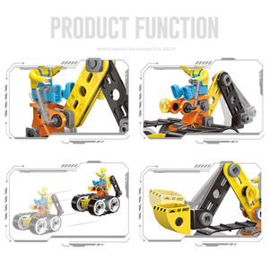 Jouets de construction 3-en-1 en plastique pour enfants : Modèle d'excavatrice à assembler avec vis et écrous, pour l'entraînement de la motricité fine et l'apprentissage de l'ingénierie - Product Image 4