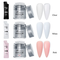 Gel d'extension pour ongles en acrylique 30 ml, gel de pression cristallin blanc, rose, transparent, UV LED, pour manucure