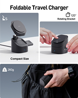 IWALK StandMe Puissance plus élevée et plus stable Max 15W Station de charge pliable 3-en-1 Support de chargeur rapide sans fil