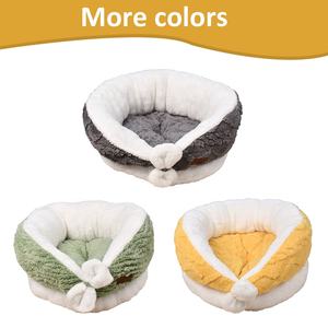 Уютная теплая круглая лежанка для животных из высококачественной ткани, роскошный диван-лежанка для кошек и собак со съемным моющимся чехлом - Product Image 4