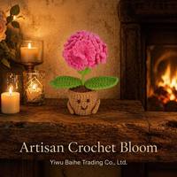 BH Bestseller transfrontalier : Poupée en peluche en pot de fleurs blanc, cadeau Fête des Mères, Potentilla et Œillet artificiels faits main et au crochet