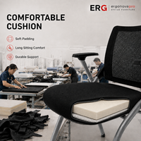 Chaise de formation moderne empilable avec roulettes, chaise d'école pliable en maille avec accoudoirs pour salle de classe