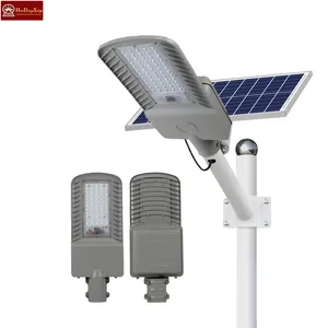 高流明30w-150w发光二极管太阳能路灯32650电池SMD芯片白色/暖白色铝灯体，适用于花园6000K CCT