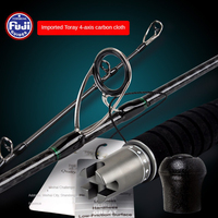 Canne à pêche FJORD OEM Saltist Light Jigging 1,75 m en fibre de carbone ultra-légère avec guides Fuji, idéale pour la pêche au bar en eau salée
