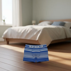 กางเกงบ็อกเซอร์ชาย Sfo-8 ผ้าฝ้าย 100% ทรงกลางเอว ลายทาง ระบายอากาศได้ดี สำหรับผู้ใหญ่ ไซส์ L - Product Image 2