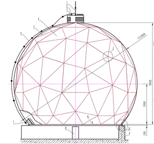 Kim loại không gian khung radome (Kim loại giàn với màng đặc biệt là cho x, Ka, Ku ban nhạc) - Product Image 2