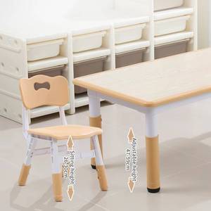 Prix de gros : Ensemble table et chaises pour enfants, idéal pour l'apprentissage de la peinture artistique, avec 4 chaises en plastique, adapté pour l'intérieur et l'extérieur - Product Image 6