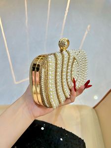 New Pearl Evening Vintage Women's Handmade Beaded <b>Clutch</b> Bag With Hasp Closure and Polyester for Wedding and Daily Use Tanjing - Product Image 2