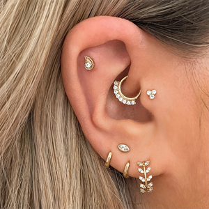 CANNER - Pendientes de Aro con Forma de Hoja de Vid, Chapados en Oro de 18 Quilates, Plata de Ley S925, Joyería de Moda para Fiesta - Product Image 6