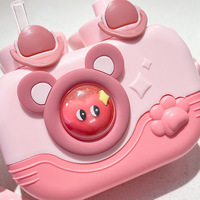 Nouvelle bouteille d'eau pour appareil photo pour enfants mignon étudiant bouteille de paille haute valeur mignon double bouche à boire bouteille d'eau en plastique