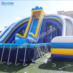 สไลเดอร์สูบลม3เลน3เลนแบบเป่าลมพร้อมสระว่าย<span class=keywords><strong>น้ำ</strong></span>สไลเดอร์เป่าลม - Product Image 3