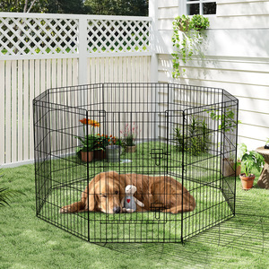 Recinto per Cani da Interno/Esterno Pieghevole in Metallo, Box per Cuccioli, Area Gioco per Animali Domestici, 24 Pollici - Product Image 1