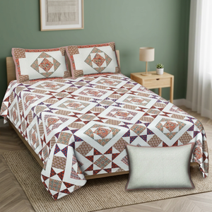 Drap de lit en coton Jaipuri fait main, imprimé traditionnellement au bloc, textile indien pour chambre à coucher, ameublement de maison, vente en gros - Product Image 2