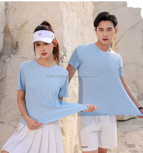 Camiseta publicitaria personalizada de cuello redondo de verano de seda helada, camiseta transpirable antibacteriana para eventos deportivos, camiseta de Spandex para correr - Product Image 4