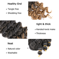 Vente en gros de tresses synthétiques de 22 pouces, 100g, style bohème, extensions de cheveux ondulés profonds pour femmes, cheveux à tresser