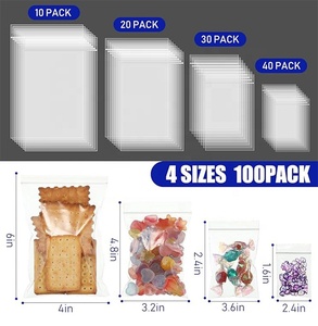 Biểu Tượng Tùy Chỉnh Rõ Ràng Trong Suốt Tái Sử Dụng Dày Pe Ziplock Nhựa Cấp Thực Phẩm Bao Bì Tủ Đông An Toàn Tự-Niêm Phong Dây Kéo Túi - Product Image 2