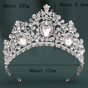 Euro-amerikan lüks taklidi alaşım düğün Tiara yüksek kalite gelin yarışmasında taç moda aksesuar yıldönümü için - Product Image 6