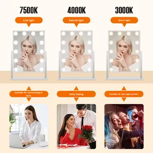 <span class=keywords><strong>Miroir</strong></span> avec lumière - <span class=keywords><strong>Miroir</strong></span> de maquillage de bureau intelligent Hollywood, éclairage spécial pour les maquilleurs, <span class=keywords><strong>miroir</strong></span> ultra-lumineux - Product Image 3