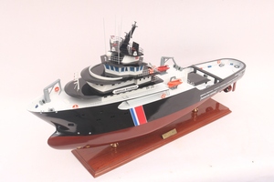 Modèle de bateau de sauvetage Abeille Bourbon en bois artisanal de qualité supérieure GIA NHIEN, navire de soutien offshore moderne à l'effigie d'un bateau de sauvetage - Product Image 3