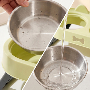 Comedero Doble Plegable de Acero Inoxidable - Diseño Elevado para Alimentación Lenta - Product Image 5