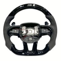 Volant en fibre de carbone rouge forgé personnalisé haut de gamme avec écran LED pour Dodge Charger Challenger Hellcat Durango SRT
