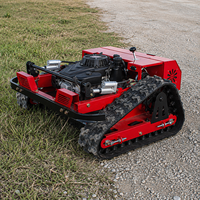 Tondeuse à gazon télécommandée 224cc avec une largeur de coupe de 550 mm et deux moteurs brushless de 500 W pour les terrains de camping et les zones herbeuses.