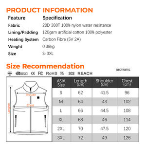 Unisex 8 Gebieden Verwarming Pad Panelen Kleding Multilevel Smart Usb Oplaadbare Elektrische Thermische Warming Verwarmde <span class=keywords><strong>Vest</strong></span> Vrouwen En Mannen - Product Image 3