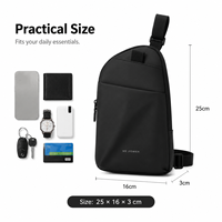 Tas Selempang Dada Anti Air Pria, Tas Selempang Ringan Anti Maling Multi Kantong, Tas Bahu Outdoor dengan Logo Custom