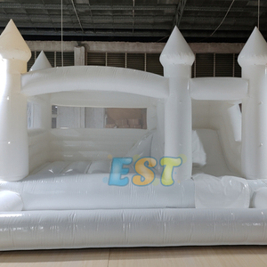 Gran oferta, castillo hinchable blanco, casa de rebote inflable para exteriores, casa de rebote de boda de PVC con pozo de bolas para adultos, alquiler de fiesta para niños - Product Image 3
