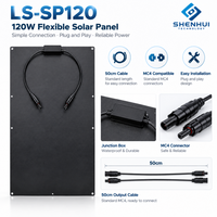 Panneau solaire flexible IP67 120W léger et incurvé, module photovoltaïque monocristallin en silicium pour camping-car, caravane et camping