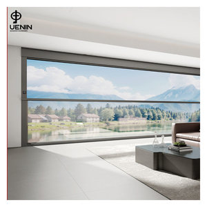 Uenin Full <span class=keywords><strong>View</strong></span> tự động dọc trượt điện nâng kép cử<span class=keywords><strong>a</strong></span> sổ nhôm cường lực màn hình thép không gỉ cho khách sạn biệt thự - Product Image 4