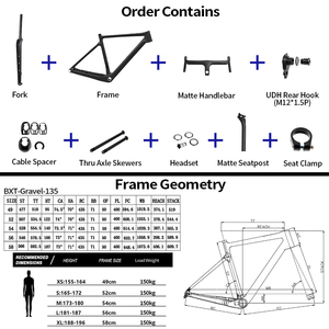 Bxt T1000 Đĩa Phanh Carbon Sỏi Xe Đạp Khung 700C/27.5er Carbon Sỏi Xe Đạp Khung Thru Trục Carbon Mtb Khung Udh Phía Sau Móc - Product Image 5