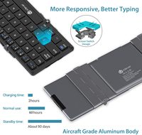 Clavier Bluetooth portable pliable en trois parties IClever BK08 avec pavé tactile