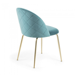 Chaises de <span class=keywords><strong>salle</strong></span> à <span class=keywords><strong>manger</strong></span> rembourrées de luxe européen, restaurant, métal, acier inoxydable, tissu velours gris - Product Image 4