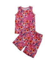 Qingli OEM Vêtements décontractés personnalisés pour bébés filles, Ensemble d'été avec short cycliste et imprimé floral, Sans MOQ, Style tendance