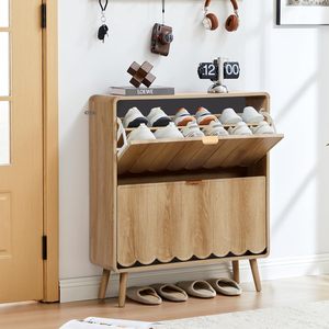 Sala <span class=keywords><strong>de</strong></span> estar moderna Pata <span class=keywords><strong>de</strong></span> madera Entrada <span class=keywords><strong>de</strong></span> color natural Muebles <span class=keywords><strong>de</strong></span> Villa <span class=keywords><strong>Zapatero</strong></span> Gabinete con Banco <span class=keywords><strong>de</strong></span> <span class=keywords><strong>tela</strong></span> - Product Image 5