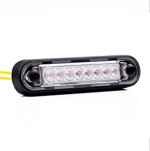 1xPCS 10-30V Luz de posición lateral de 8 LED con lente transparente completamente sellada, impermeable IP68 para camiones pesados, 2x luz de gálibo con base de goma - Product Image 1