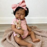 Poupée africaine noire de 18 pouces, lavable et réutilisable, cadeau pour enfants, imitation bébé réaliste, poupée Natasha la plus vendue