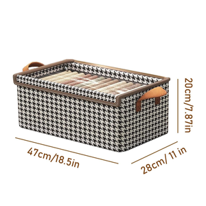 Boîte de rangement pliable avec couvercle transparent et cadre métallique - Organisateur de vêtements anti-poussière pour armoire, pantalons et rangement domestique - Product Image 2