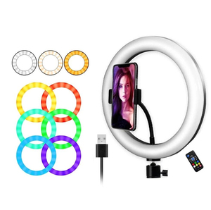 Vendite calde Photography Illuminazione MJ26 RGB Anello di Luce Con Il Treppiedi Clip di Telefono Selfie per TikTok Vlogging Breve <span class=keywords><strong>Video</strong></span> <span class=keywords><strong>YouTube</strong></span> Live - Product Image 5