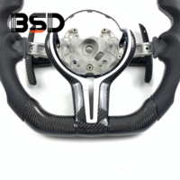 Volant en cuir perforé noir et fibre de carbone pour BMW F10, F11, F30, F34, F36, E90, E92, E93, F82, F80, M3, M4, E70, X5, E71, X6