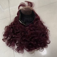 Peluca de Cabello Humano Ondulado Suelto y Elástico con Línea de Cabello Natural, 16A SDD, 22 Pulgadas, 5x5, con Encaje Frontal, Color 99J Marrón con Reflejos