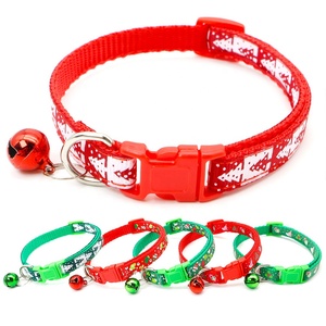 Collar navideño para mascotas, campana para perros, collar para exteriores, collar para gatos, se puede ajustar para animales pequeños, suministros de decoración para fiestas navideñas - Product Image 4