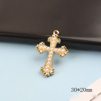 20*30mm croix en métal perle croix charmes dorés pendentif pour boucle d'oreille Bracelet bricolage fait à la main
