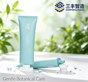หลอดบรรจุภัณฑ์น้ำมันหอมระเหย BAIZTON สีฟ้าอ่อน ทำจาก LDPE พร้อมฝาเกลียว ผิวด้าน พิมพ์โลโก้ด้วยเทคนิคออฟเซ็ต - Product Image 3