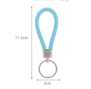 Precio al por mayor nuevos llaveros de cuerda de cuero PU tejidos a mano multicolores creativos colgantes de llave de coche - Product Image 6