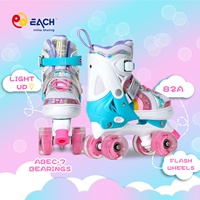 Patins à roulettes professionnels pour enfants à 4 roues, ajustables, avec semelle extérieure en cuir et PVC, pour le plaisir en extérieur (vente en gros)