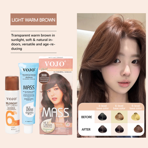 Crème colorante permanente pour cheveux VOJO Salon Professional 120ml, formule <span class=keywords><strong>végétale</strong></span> bio, sans ammoniaque, sans PPD, couvrance longue durée des cheveux gris - Product Image 4