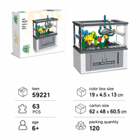 Ensemble de blocs de construction pour aquarium, jouet de construction STEM, briques éducatives DIY, kit de modèle d'habitat animal, cadeau pour enfants